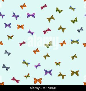 abstract vector colorful doodle butterflies seamless pattern Stock Vector