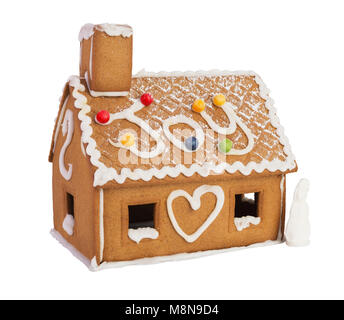 Christmas gingerbread house isolated on a white background Stock Photo