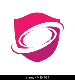 Galaxy Spiral Modern Shield Vector Symbol Graphic Logo Design Stock Vector