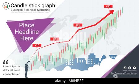 Vector Candlestick Chart Pattern in Circle concept colored seamless ...