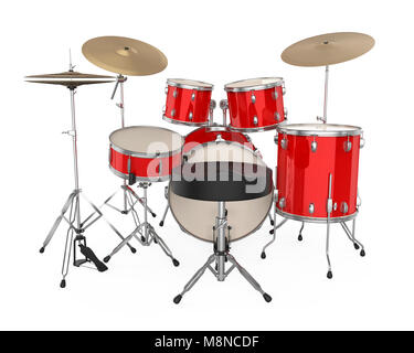 Red Drum Kit Isolated Stock Photo