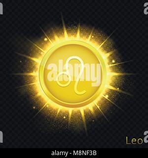 Golden Leo sign Stock Vector