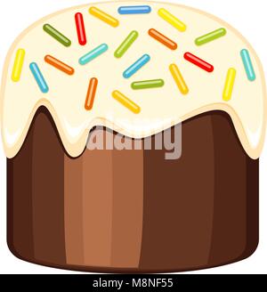 Colorful cartoon traditional easter cake icon Stock Vector