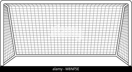 Black and white soccer gate icon. Stock Vector