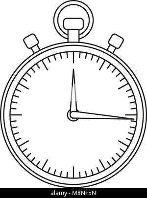 Line art black and white sport timer icon. Stock Vector