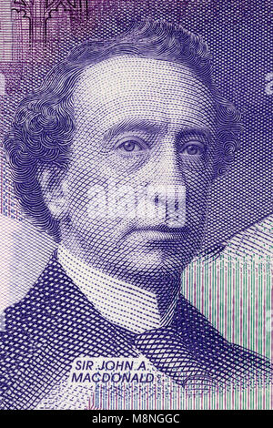 John Alexander Macdonald portrait from Canadian money Stock Photo