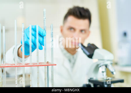 Handsome Scientist Focused on Work Stock Photo