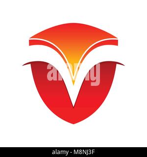 Initial M Curves Modern Shield Vector Symbol Graphic Logo Design Stock Vector