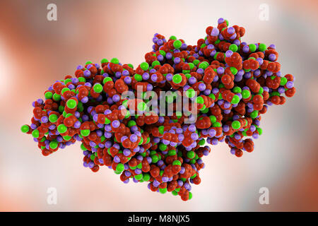 Molecular model of phosphodiesterase snake venom from the Taiwan cobra (Naja atra atra). Stock Photo