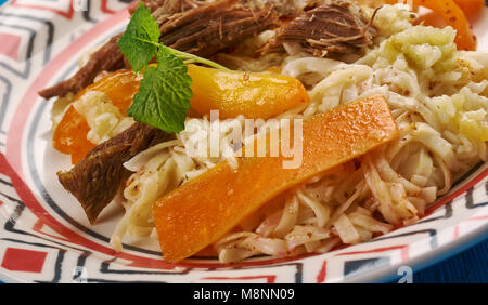 Ugra palov - noodle pilaf , Uzbek Cuisine close up Stock Photo