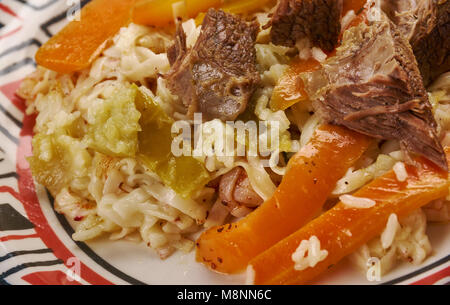 Ugra palov - noodle pilaf , Uzbek Cuisine close up Stock Photo