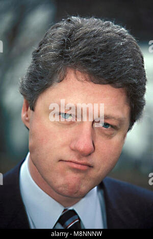 Washington DC., USA, February 22, 1986 Arkansas Governor William Jefferson Clinton outside of the White House on the North lawn after the Governors meeting with President Ronald Reagan. Credit: Mark Reinstein/MediaPunch Stock Photo