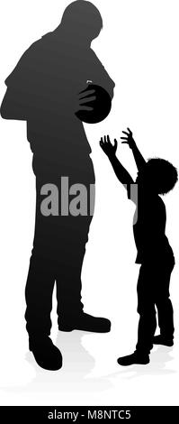 Father and Son Family Silhouette Stock Vector