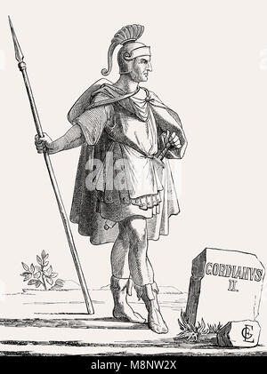 Gordian II, c. 192 – 238, Roman Emperor for 21 days Stock Photo