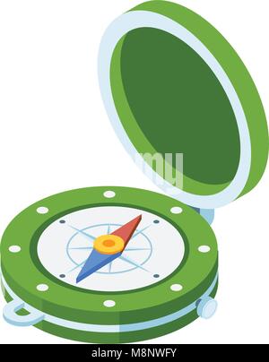 Vintage Isometric Compass Icon Stock Vector