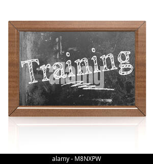 Training text written on blackboard, 3D rendering Stock Photo
