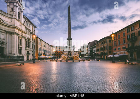 Piazza Navona Square in the morning, Rome, Italy. Stock Photo