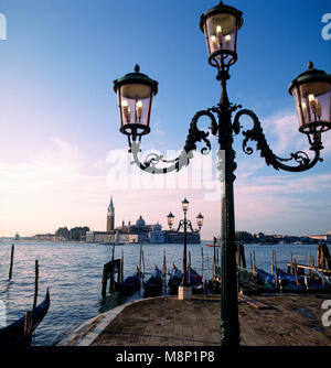 Venice Italy Looking across to Basilica di San Giorgio Maggiore from waterfront near San Marco Stock Photo