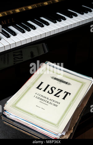 Piano and sheet music Stock Photo