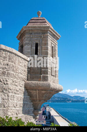 Watch tower of Palais Princier, Princes Palace of Monaco, official residence of the Sovereign Prince of Monaco, Côte d'Azur, french riviera Stock Photo