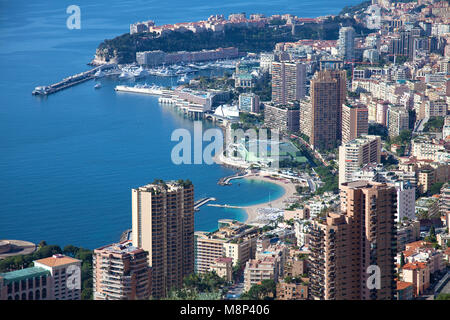 View from Grande Corniche on Principality of Monaco, Côte d'Azur, french riviera, Europe Stock Photo