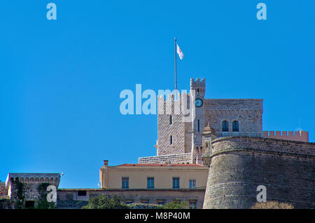 Palais Princier, Princes Palace of Monaco, official residence of the Sovereign Prince of Monaco, Côte d'Azur, french riviera, South France, Europe Stock Photo