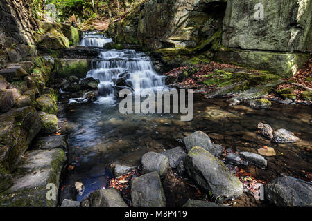 Middle Fall, Lumsdale Falls, Matlock, Derbyshire England UK Stock Photo