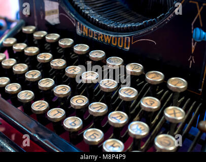 A fragment of an old printing company Underwood typewriter Stock Photo