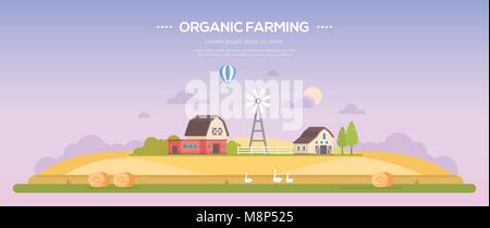 Organic farming - modern flat design style vector illustration Stock Vector