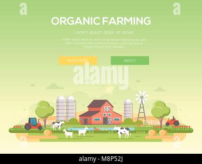 Organic farming - modern flat design style vector illustration Stock ...