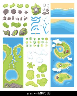 Natural landscape - modern vector set of illustrations Stock Vector