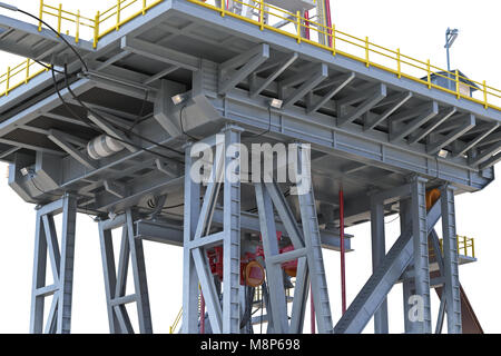 Land rig metal oil platform, close view Stock Photo