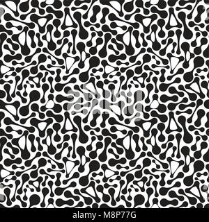 Monochrome seamless texture for a background, fabrics, the press. The geometrical forms connected in the form of a metaball. Vector illustration. Stock Vector