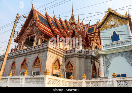 Big temple near canal in Bangkok in Thailand Stock Photo