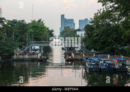 View on canal in Bangkok in Thailand Stock Photo