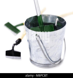 Tools for the garden isolated on white background Stock Photo