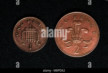 British 'copper' decimal coins Stock Photo