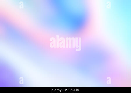 Holographic foil blurred abstract background for trendy design. Holo sparkly cover with soft pastel colors. Stock Photo