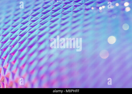 Holographic ultra violet creative background with bokeh light effect. Stock Photo