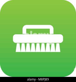 Cleaning brush icon digital green Stock Vector