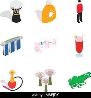 Discharge icons set, isometric style Stock Vector