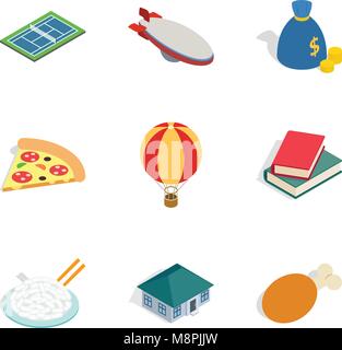 Moneyless icons set, isometric style Stock Vector