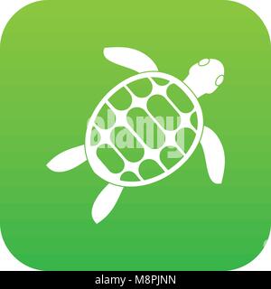 Turtle icon digital green Stock Vector