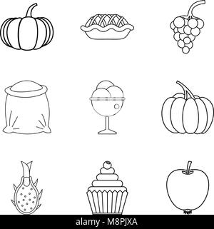 Veganism icons set, simple style Stock Vector