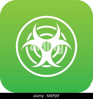 Sign of biological threat icon digital green Stock Vector