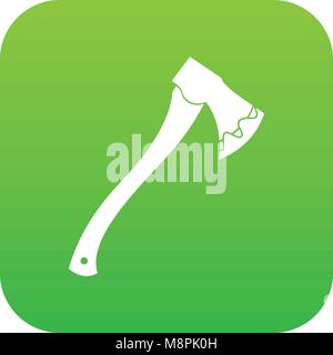 Axe In blood icon digital green Stock Vector