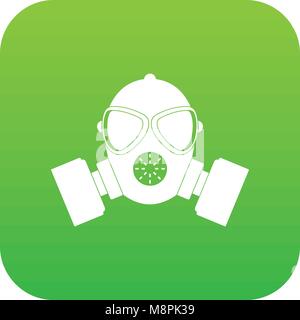 Respirator icon digital green Stock Vector