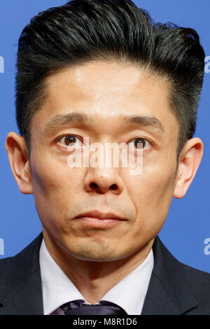 Japanese makeup artist Kazuhiro Tsuji attends a news conference for the film Darkest Hour on March 20, 2018, Tokyo, Japan. Tsuji won an award for Best Makeup and Hairstyling at the 90th Academy Awards for his work on The Darkest Hour. The film will be released in Japan on March 30. Credit: Rodrigo Reyes Marin/AFLO/Alamy Live News Stock Photo