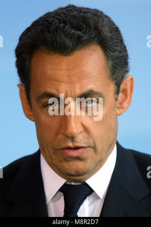 Nicolas Sarkozy during the French First League soccer match, Paris-St ...