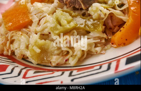 Ugra palov - noodle pilaf , Uzbek Cuisine close up Stock Photo